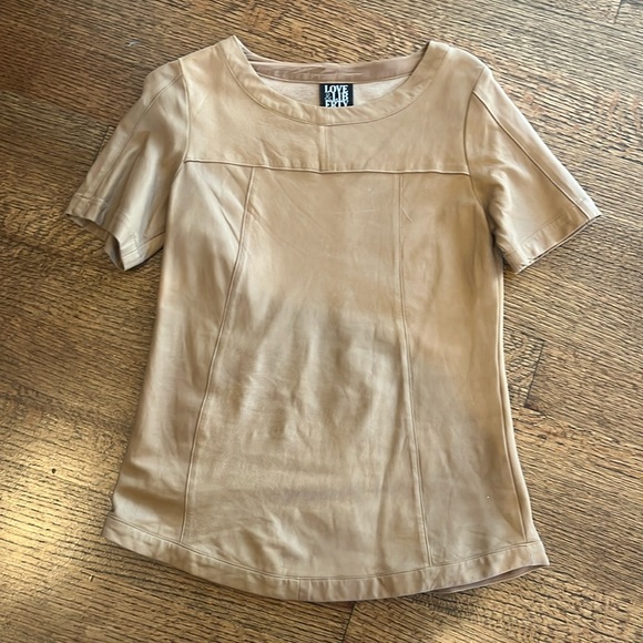 Beige leather top - Picture 1 of 2